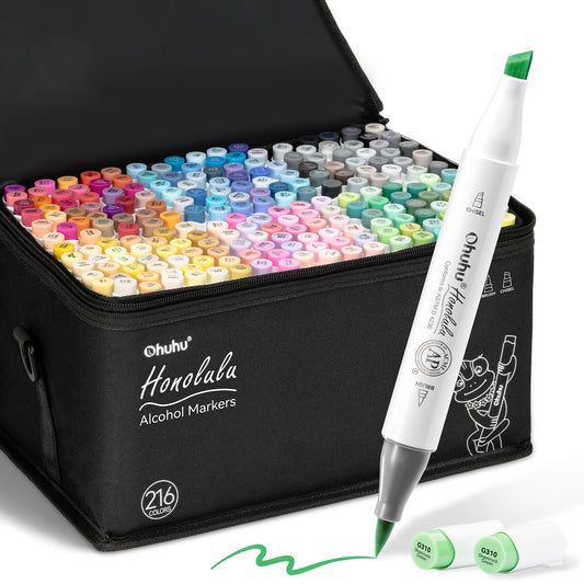 Ohuhu Honolulu 216 Colours Dual Tip Alcohol Art Markers
