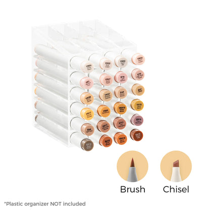 Ohuhu Honolulu B 24 Skin Tone Colours Dual Tip Alcohol Markers