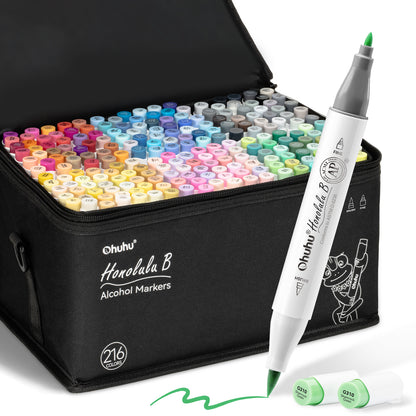 Ohuhu Honolulu B 216 Colours Dual Tip Alcohol Art Markers
