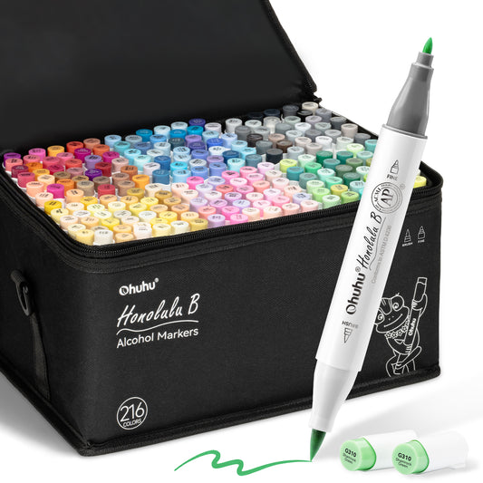Ohuhu Honolulu B 216 Colours Dual Tip Alcohol Art Markers