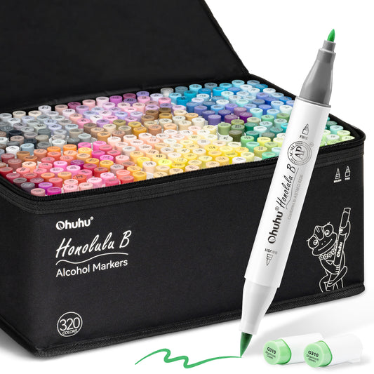 Ohuhu Honolulu B 320 Colours Dual Tip Alcohol Art Markers