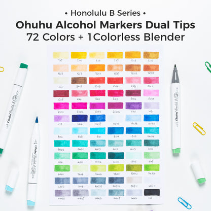 Ohuhu Honolulu B 72 Colours Dual Tip Alcohol Art Markers
