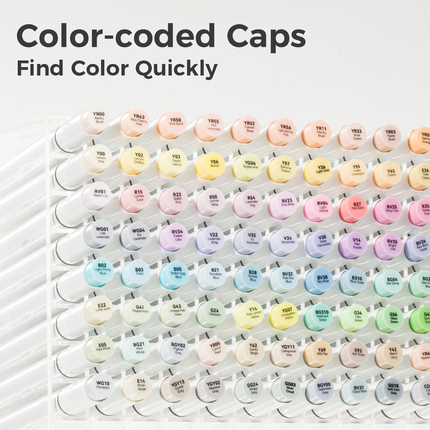 Ohuhu Honolulu 48 Pastel Colours Dual Tip Alcohol Markers - Blossoming