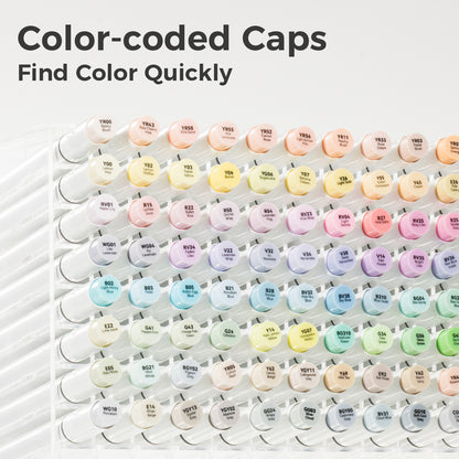 Ohuhu Honolulu 48 Pastel Colours Dual Tip Alcohol Markers - Blossoming