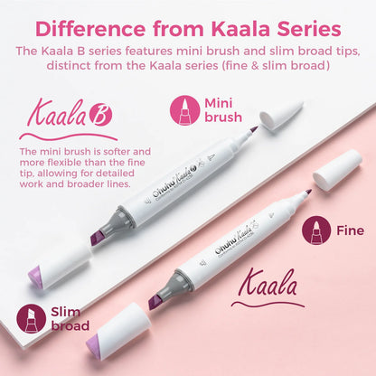 Ohuhu Kaala B 60 Colours Dual Tip Alcohol Markers, Illustration Tones