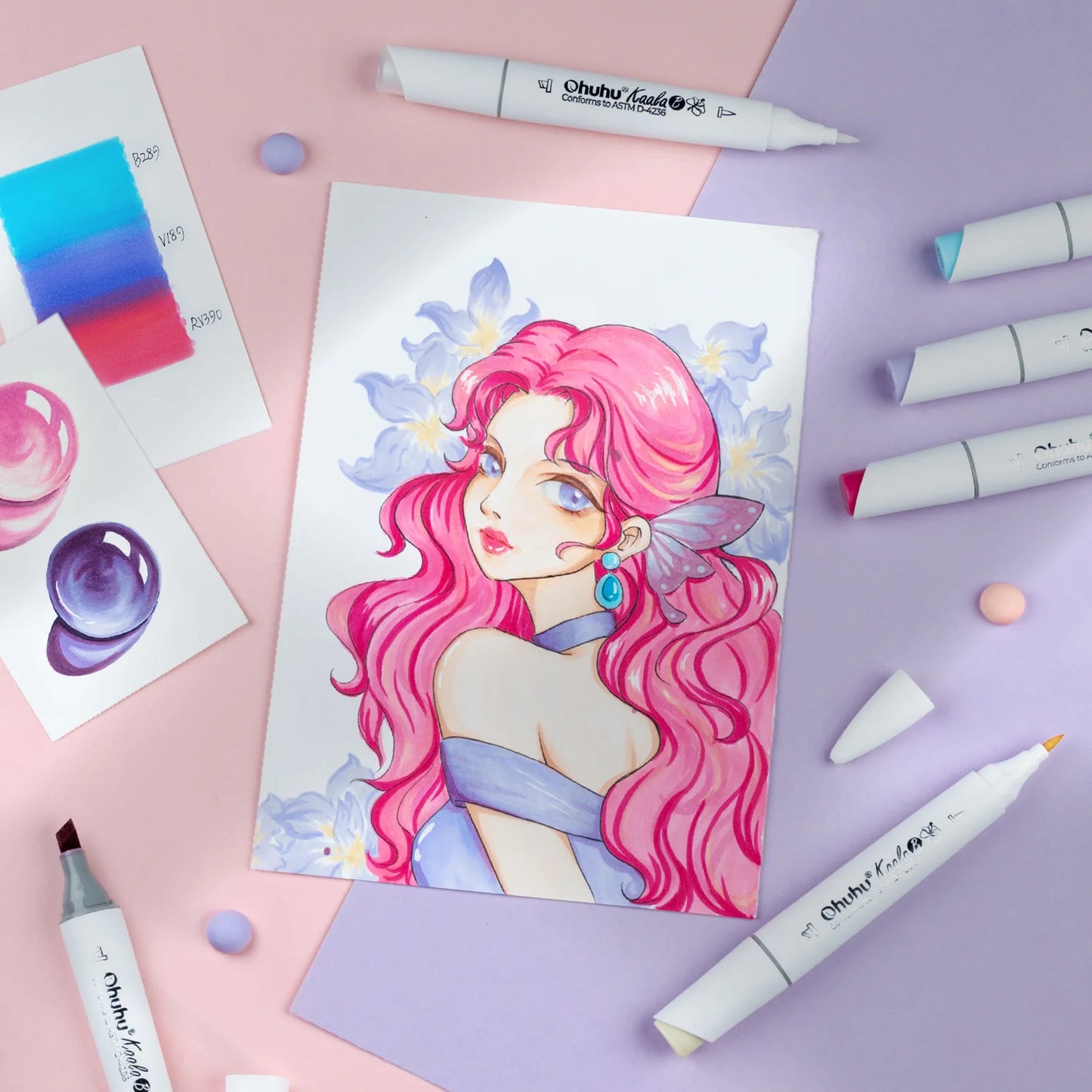 Ohuhu Kaala B 60 Colours Dual Tip Alcohol Markers, Illustration Tones