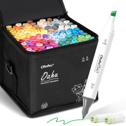 Ohuhu Oahu 100 Colours Dual Tip Alcohol Art Markers