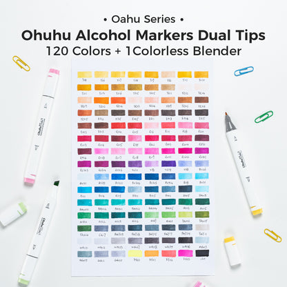 Ohuhu Oahu 120 Colours Dual Tip Alcohol Art Markers