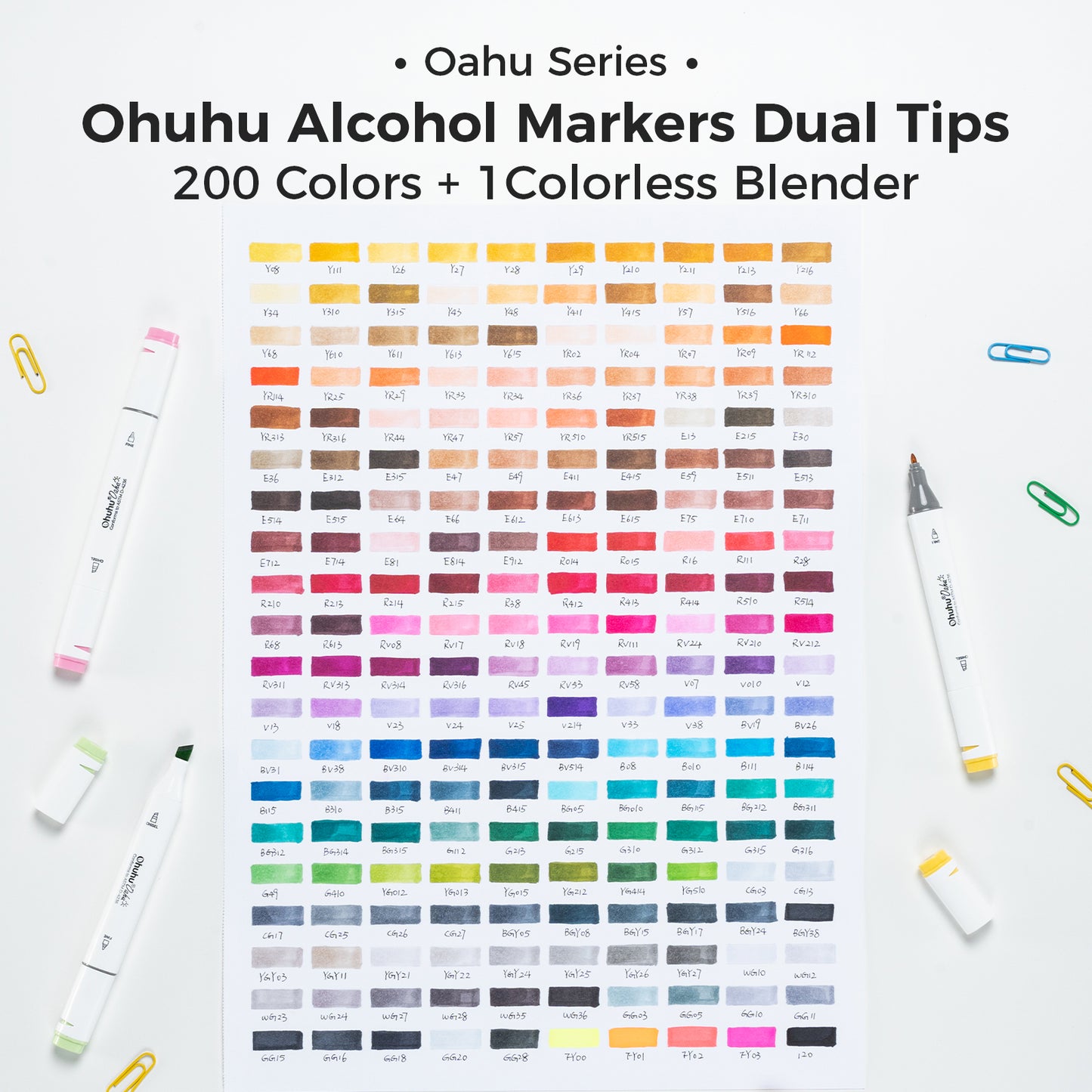 Ohuhu Oahu 200 Colours Dual Tip Alcohol Art Markers