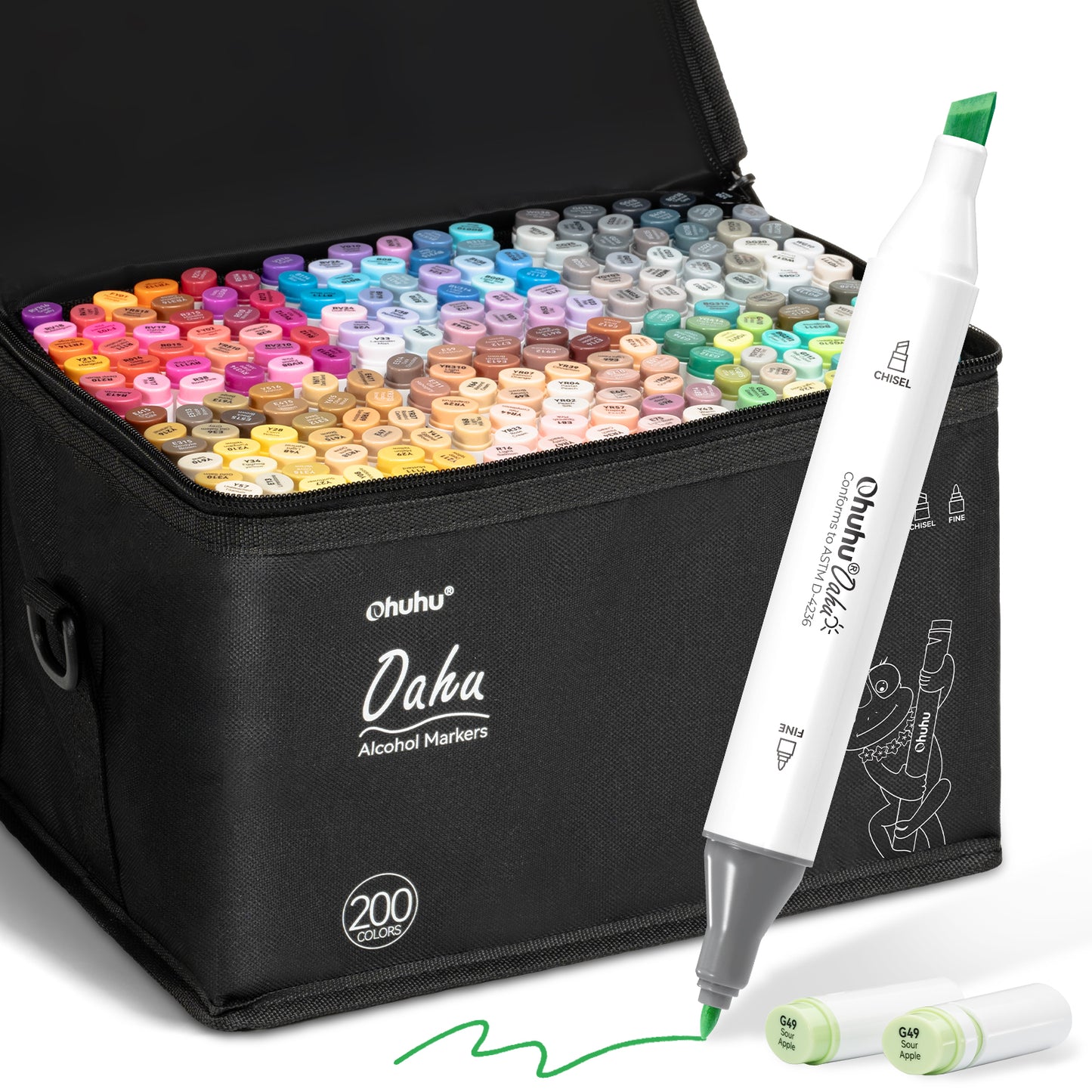 Ohuhu Oahu 200 Colours Dual Tip Alcohol Art Markers