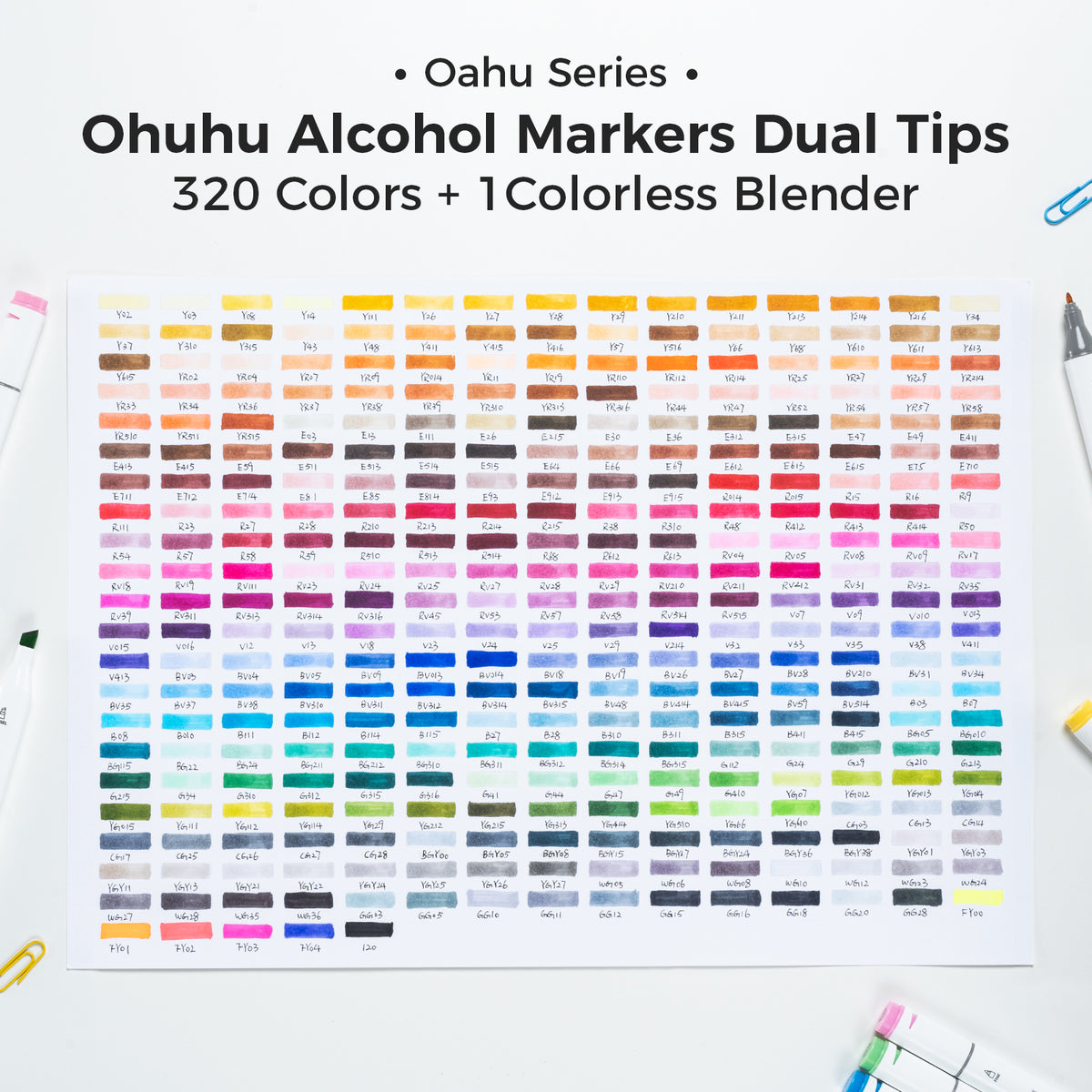 Ohuhu Oahu 320 Colours Dual Tip Alcohol Art Markers