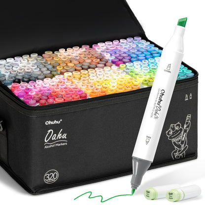Ohuhu Oahu 320 Colours Dual Tip Alcohol Art Markers