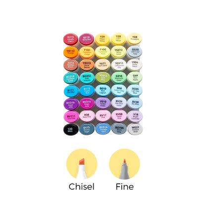 Ohuhu Oahu 40 Colours Dual Tip Alcohol Art Markers