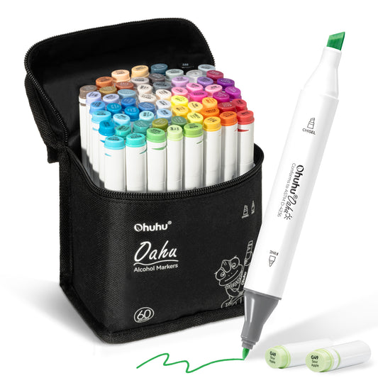 Ohuhu Oahu 60 Colours Dual Tip Alcohol Art Markers