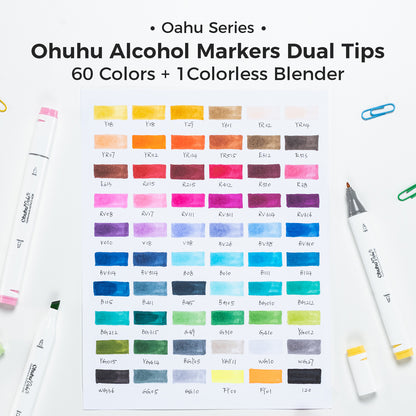 Ohuhu Oahu 60 Colours Dual Tip Alcohol Art Markers