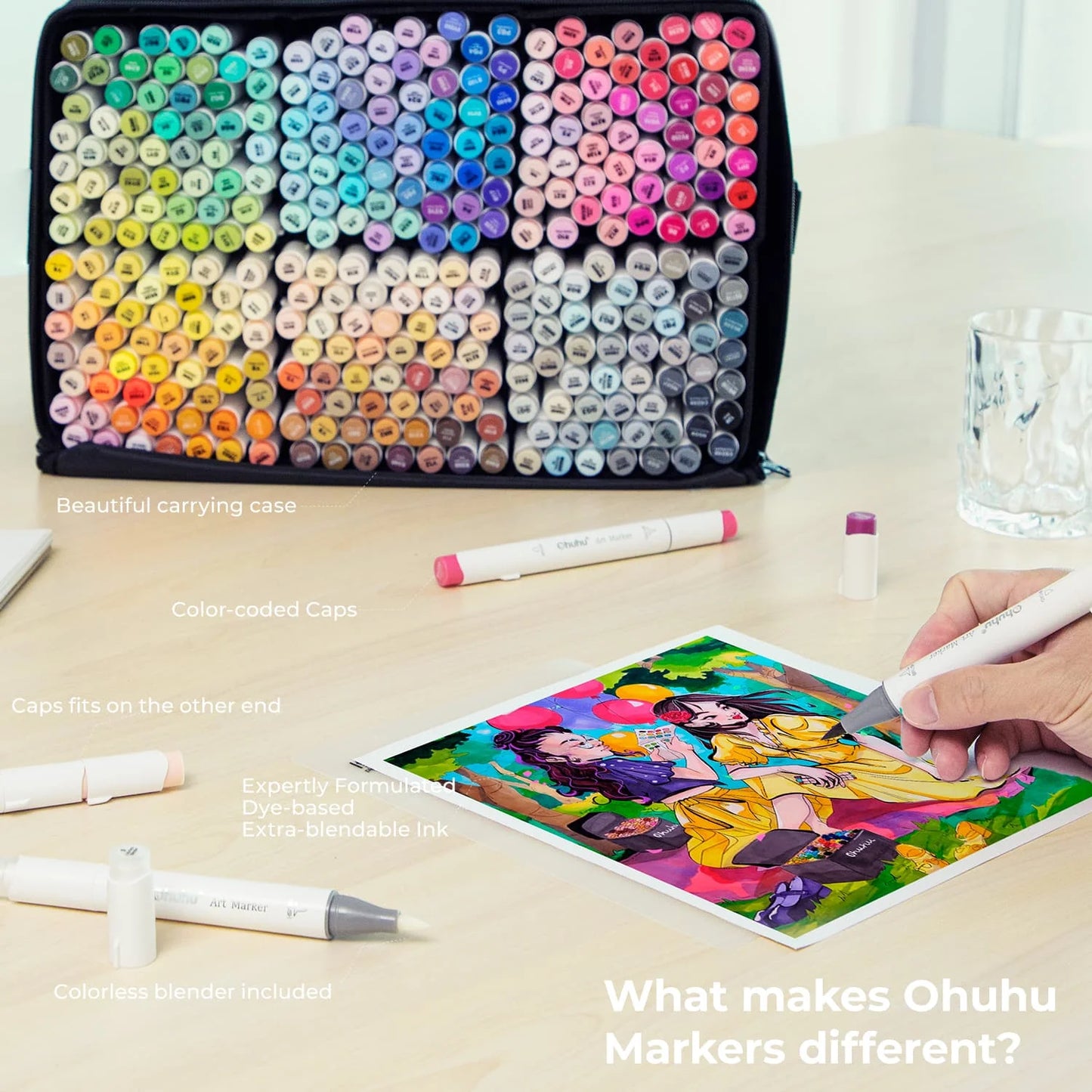 Ohuhu Honolulu 320 Colours Dual Tip Alcohol Art Markers