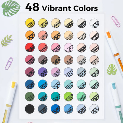 Ohuhu Kahuku 48 Direct-ink Acrylic Paint Markers, Bullet Tip
