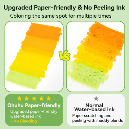 Ohuhu Pupe B 40 Paper-friendly Markers and Colouring Book Set