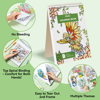 Ohuhu Pupe B 40 Paper-friendly Markers and Colouring Book Set