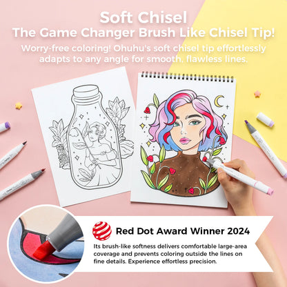 Ohuhu Honolulu S 60 Colours Dual Tip Alcohol Art Markers, Illustration Tones