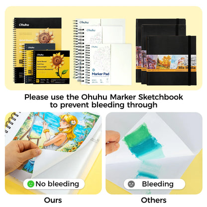 Ohuhu Honolulu Plus 24 Colours Dual Tip Alcohol Art Markers
