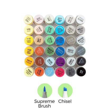 Ohuhu Honolulu Plus 36 Colours Dual Tip Alcohol Art Markers