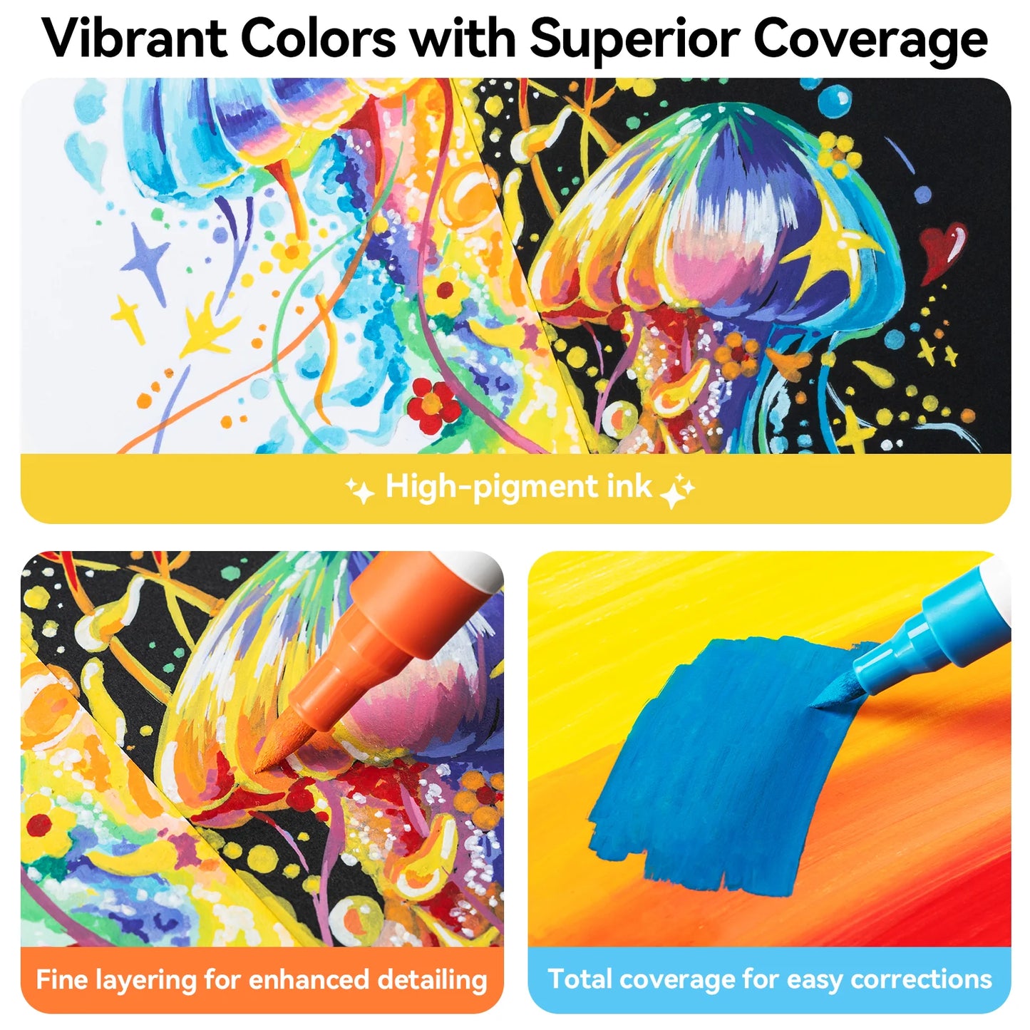 Ohuhu Kalalau 30 Colours Cotton-Core Acrylic Markers