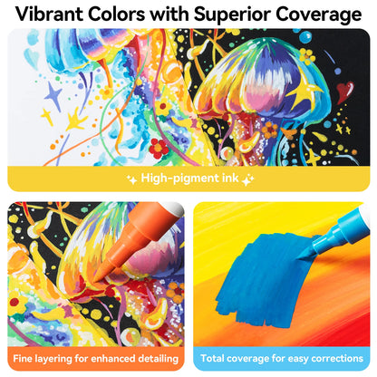 Ohuhu Kalalau 30 Colours Cotton-Core Acrylic Markers