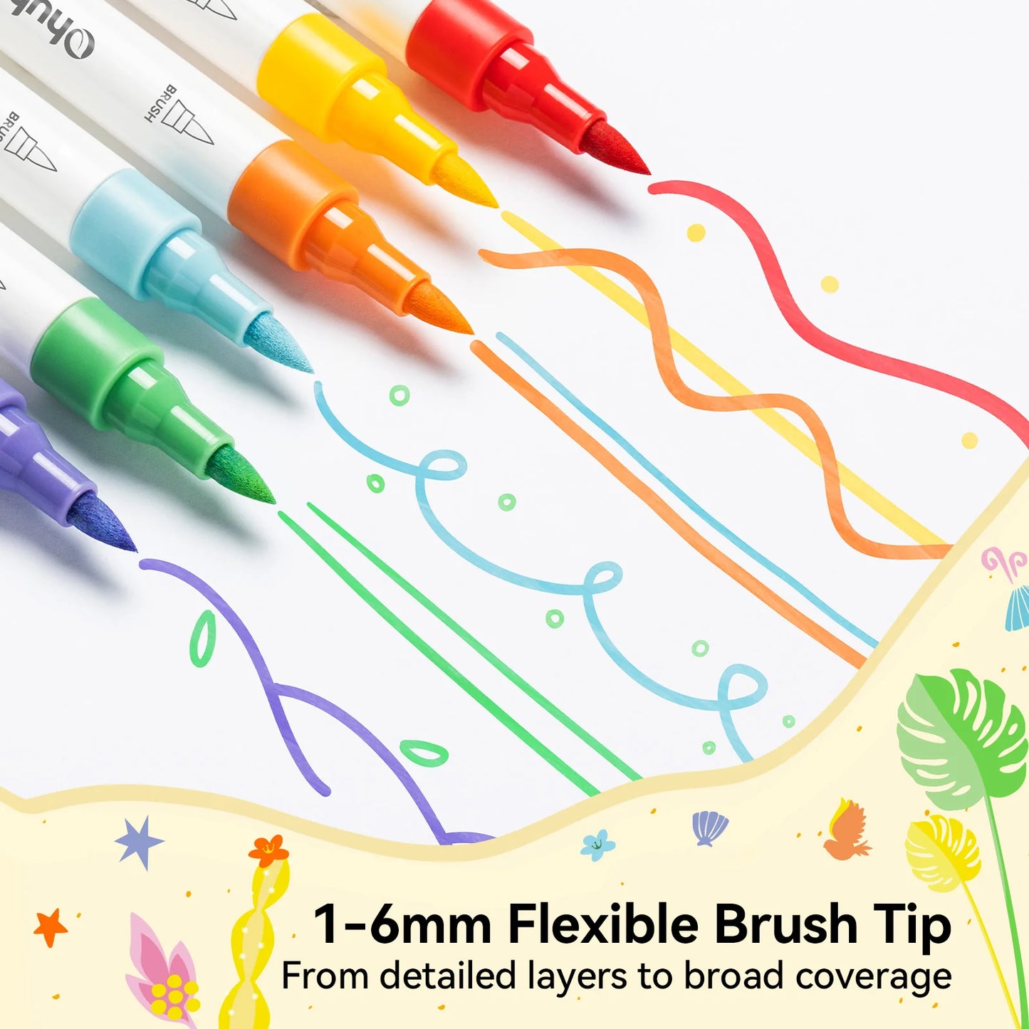 Ohuhu Kalalau 30 Colours Cotton-Core Acrylic Markers