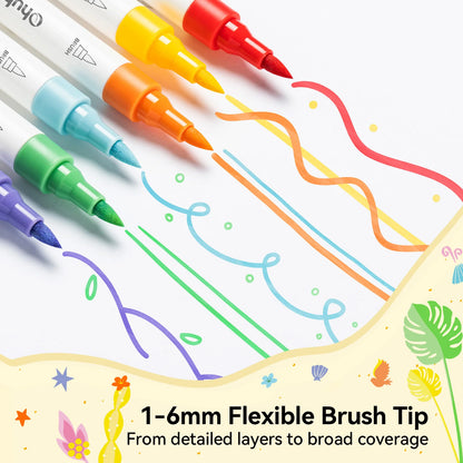 Ohuhu Kalalau 30 Colours Cotton-Core Acrylic Markers