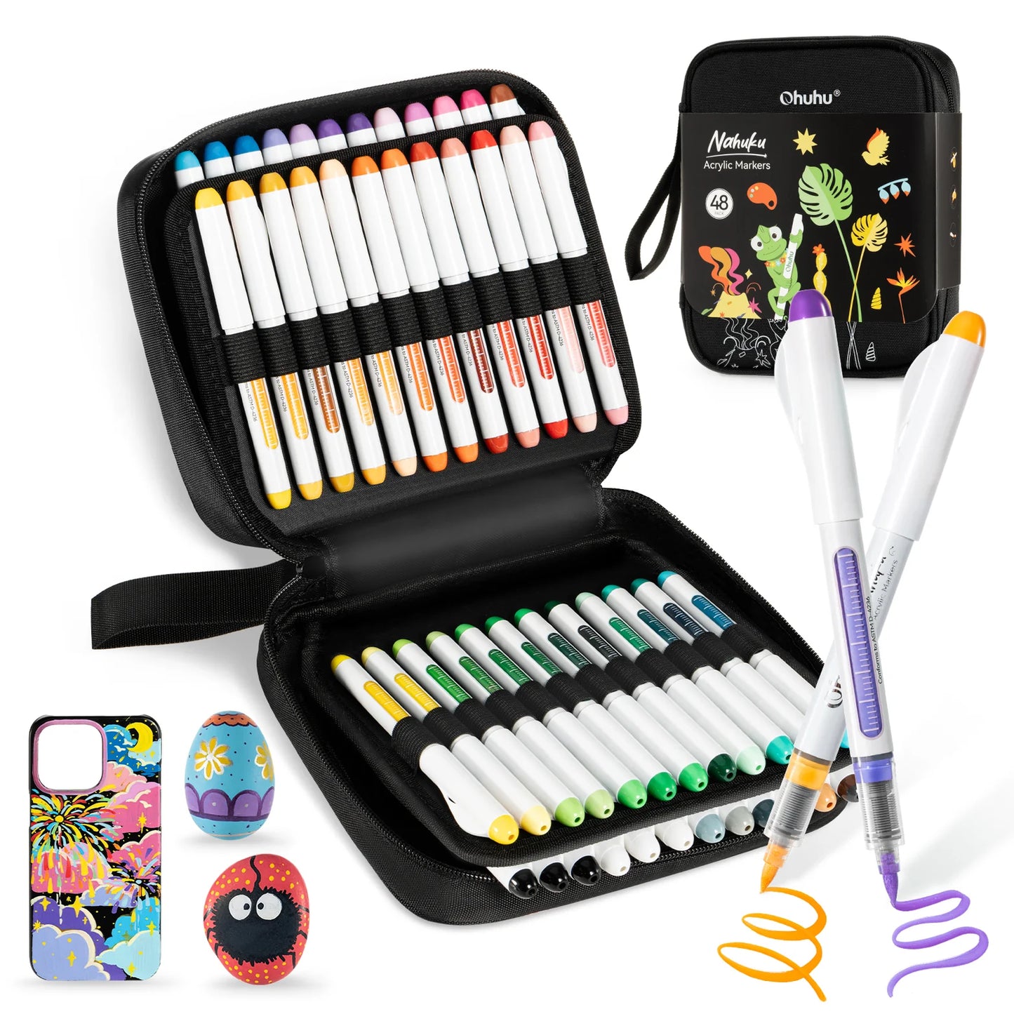 Ohuhu Nahuku 48 Pack Direct-Ink Acrylic Markers