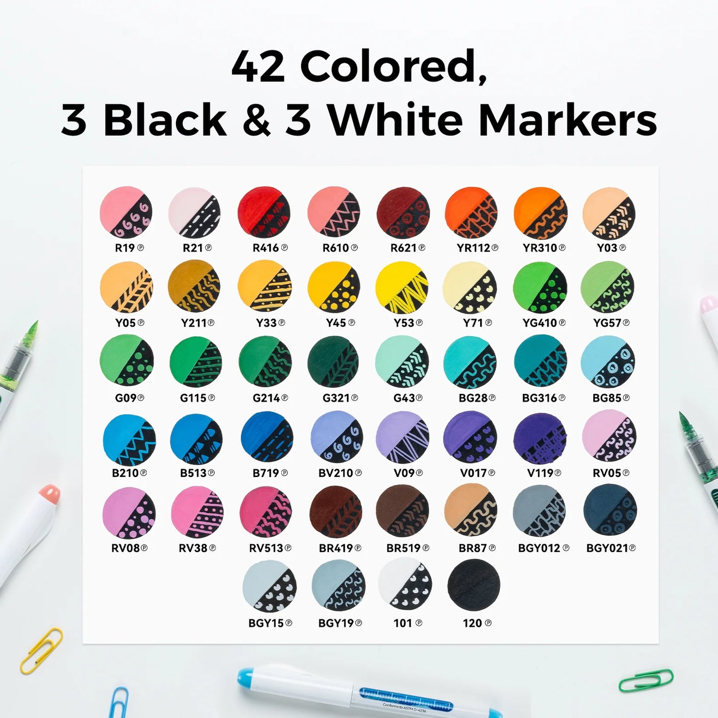 Ohuhu Nahuku 48 Pack Direct-Ink Acrylic Markers