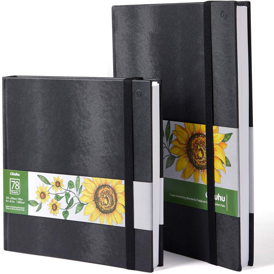 Ohuhu Marker Pads, Art Sketchbooks, 2-Pack, 78 Sheets, 210x210mm & 210x297mm
