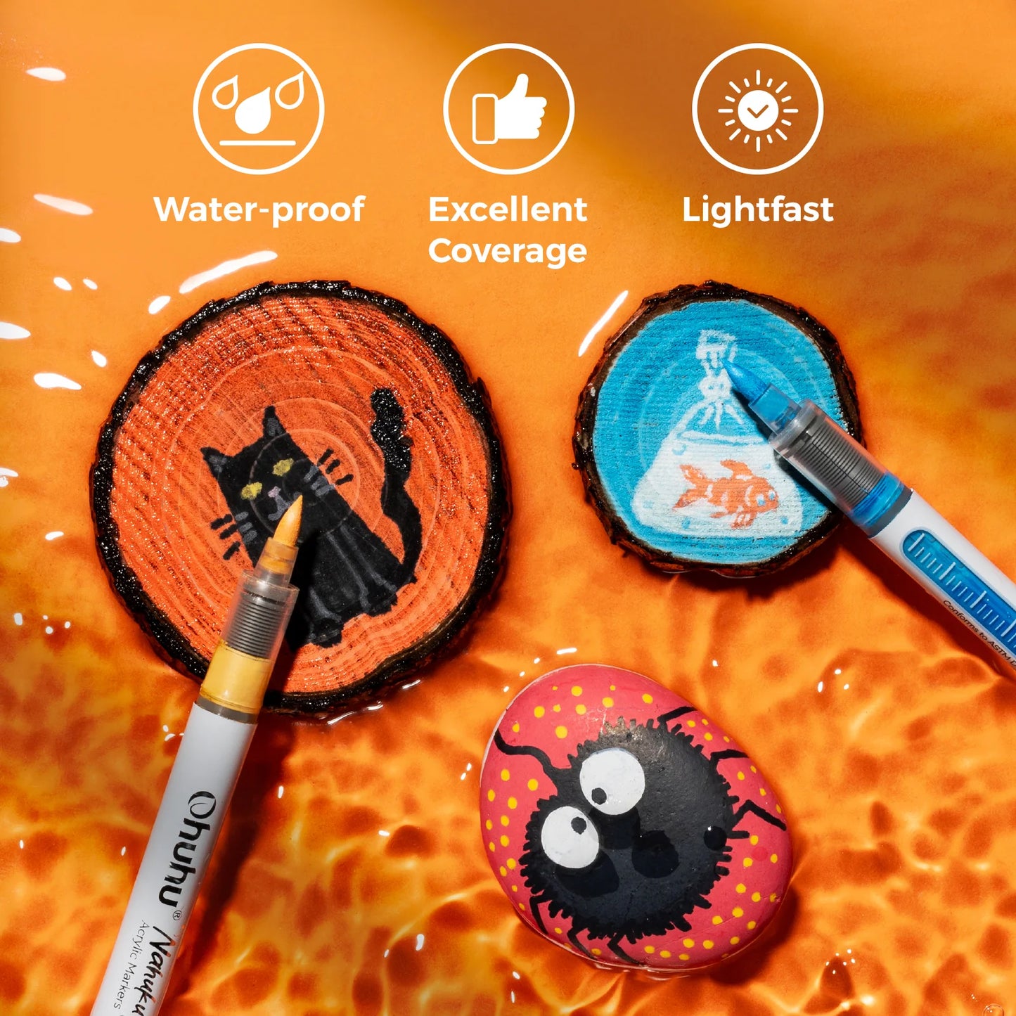 Ohuhu Nahuku 24 Colours Direct-ink Acrylic Markers